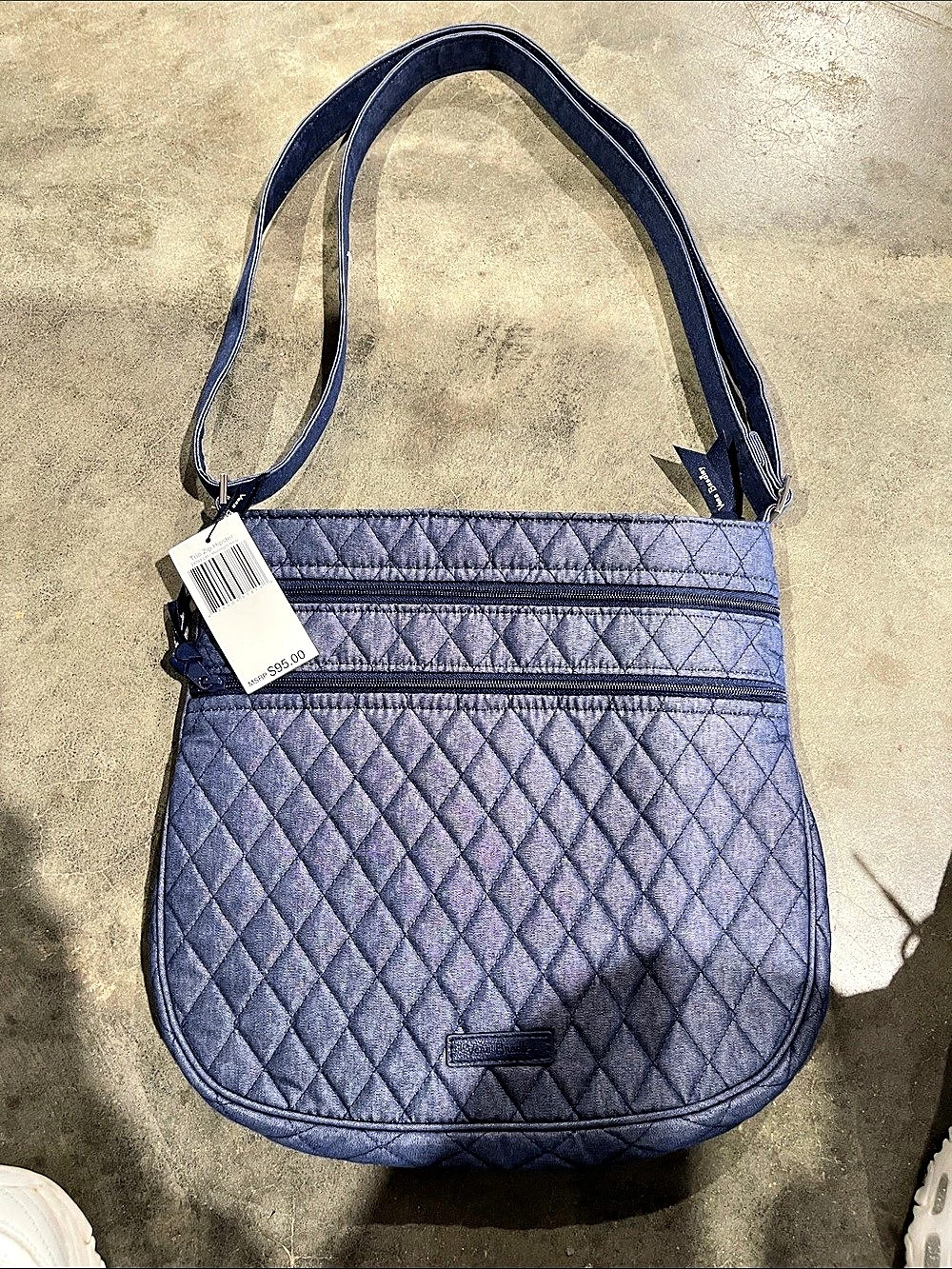 Vera Bradley Trio Zip Hipster Shoulder Bag Blue
